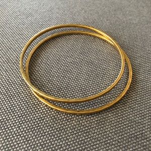 Stella & Dot Hammered Gold Bangles (2-Piece Set)